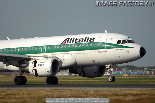 2007-08-24 Malpensa 521 I-BIML Airbus A319 Alitalia